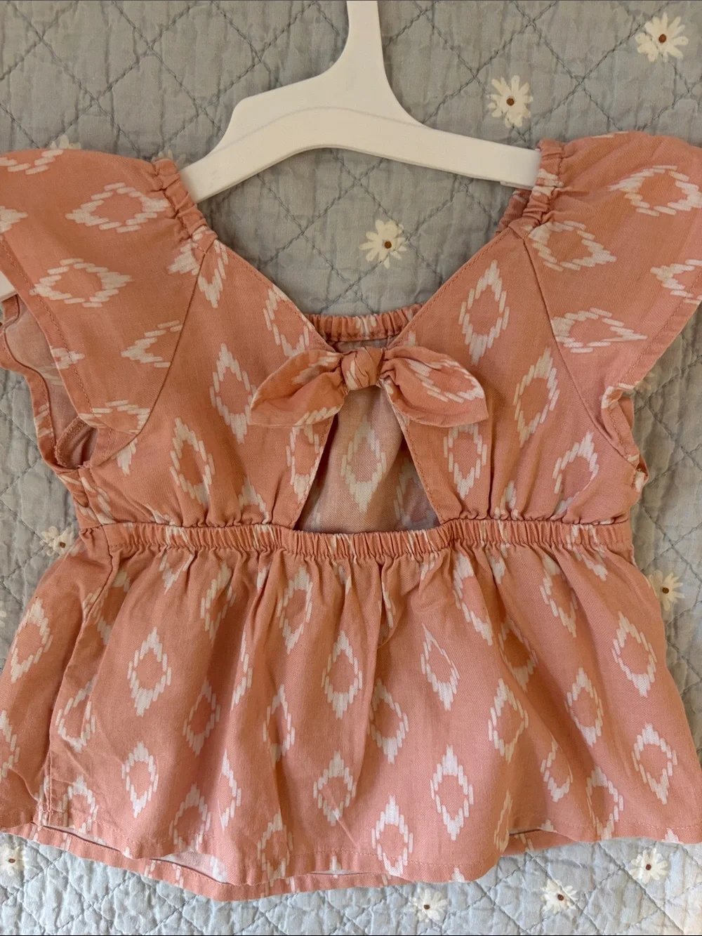 Carter's Peach Ikat Flutter Sleeve Top & Shorts Set 3t